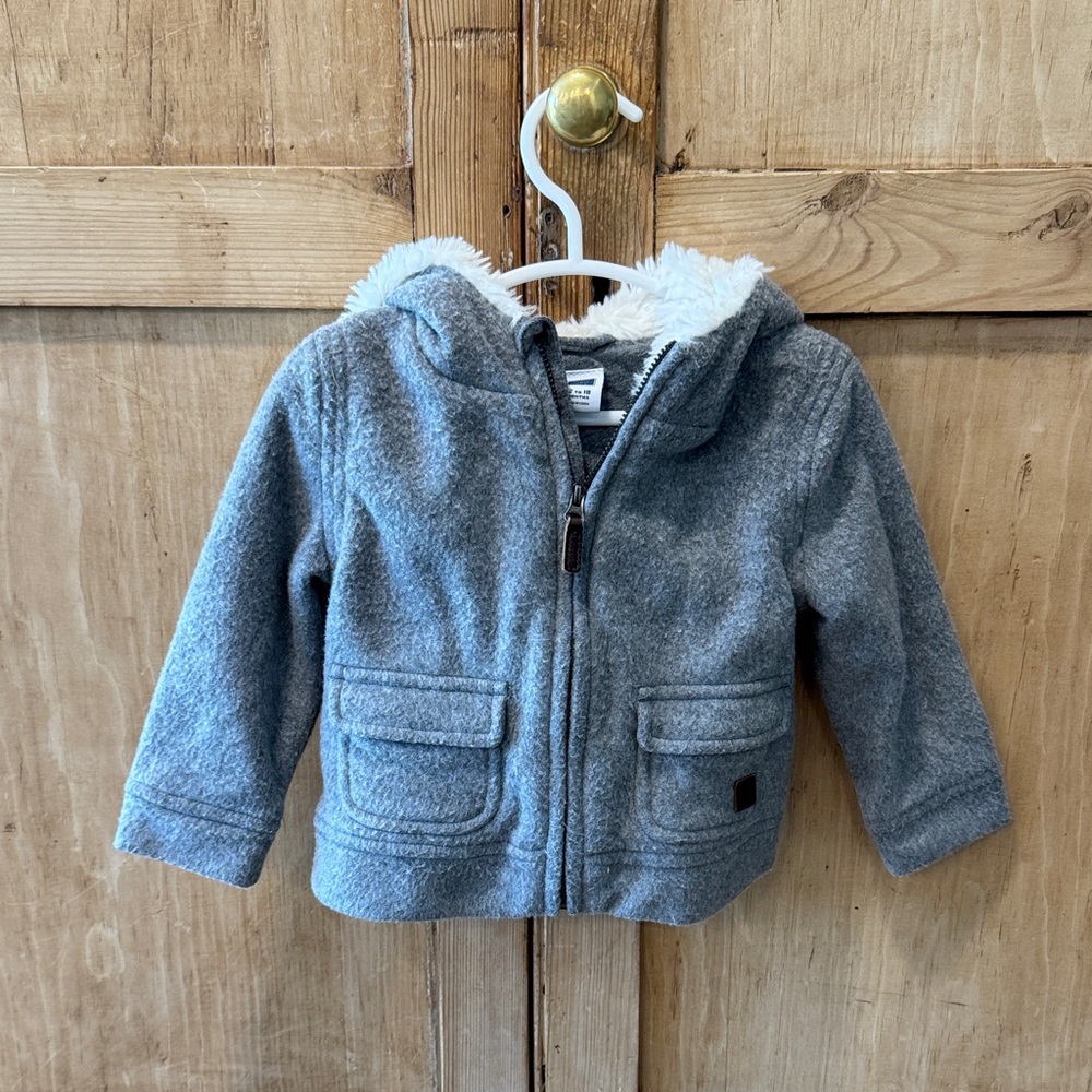Janie and Jack Cozy Gray Hooded Jacket
